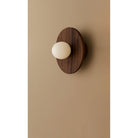 Dounia Home - DH-MARDISWAL-MD-WOD - Maria Disc Wall Sconce  - Walnut - Walnut