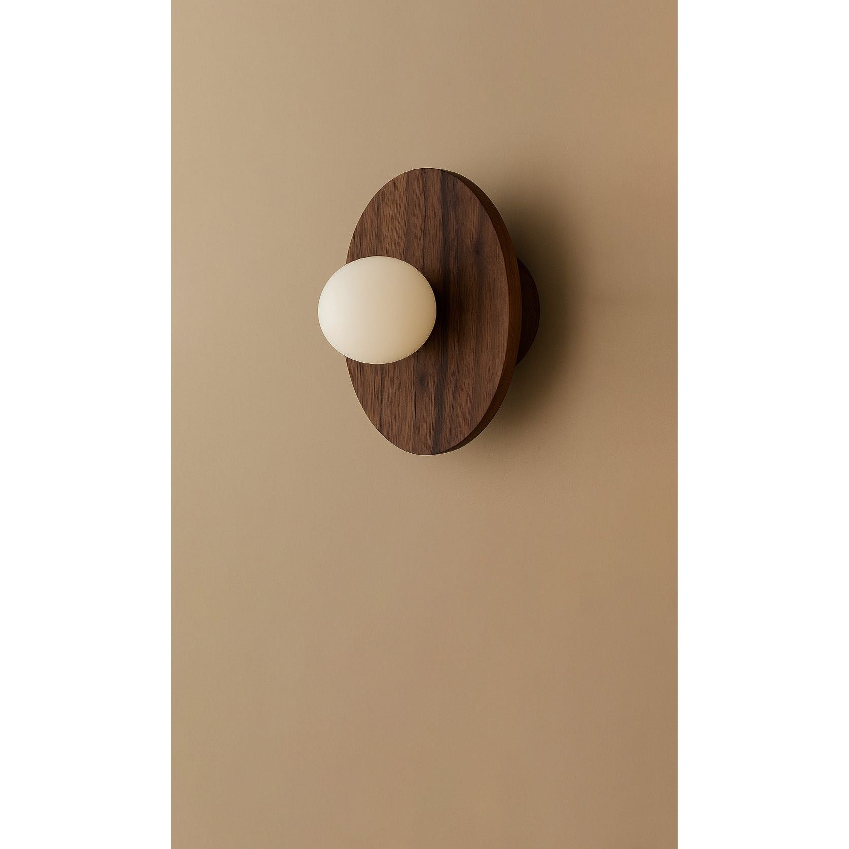 Dounia Home - DH-MARDISWAL-MD-WOD - Maria Disc Wall Sconce  - Walnut - Walnut