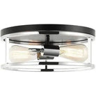 Matteo Lighting - Clarke Round Flush Mount - M15502BKCH | Montreal Lighting & Hardware
