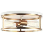 Matteo Lighting - Clarke Round Flush Mount - M15502WHAG | Montreal Lighting & Hardware