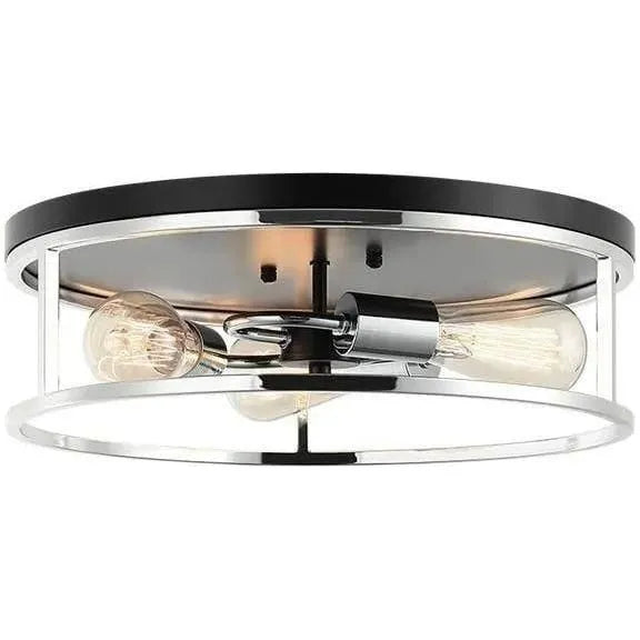Matteo Lighting - Clarke Round Flush Mount - M15503BKCH | Montreal Lighting & Hardware