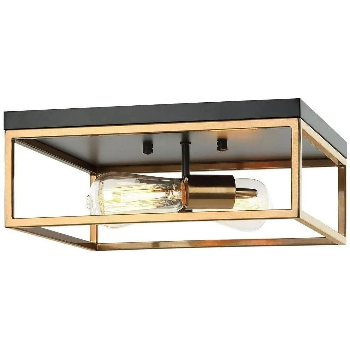 Matteo Lighting - Clarke Square Flush Mount - M15542BKAG | Montreal Lighting & Hardware