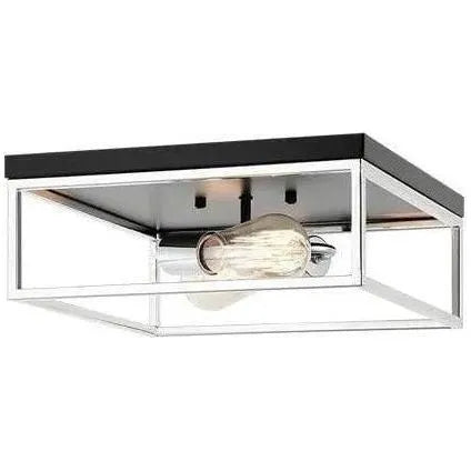 Matteo Lighting - Clarke Square Flush Mount - M15542BKAG | Montreal Lighting & Hardware