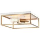 Matteo Lighting - Clarke Square Flush Mount - M15542WHAG | Montreal Lighting & Hardware