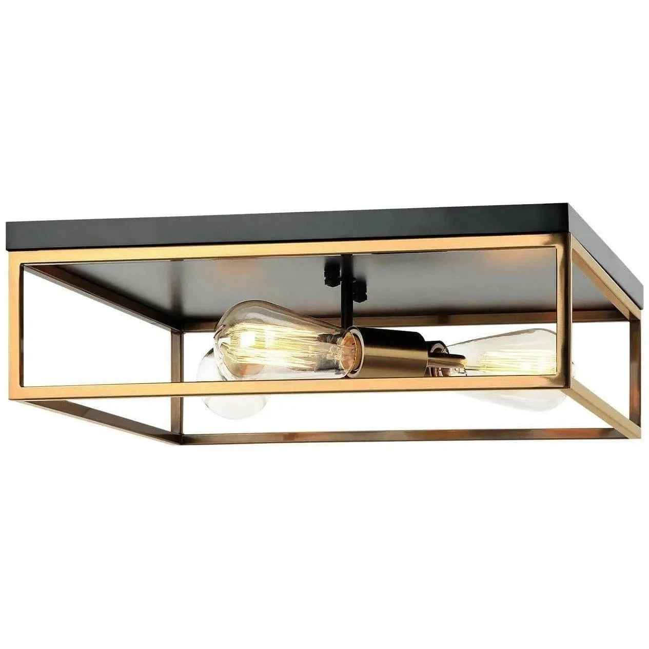 Matteo Lighting - Clarke Square Flush Mount - M15543BKAG | Montreal Lighting & Hardware