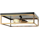 Matteo Lighting - Clarke Square Flush Mount - M15543BKAG | Montreal Lighting & Hardware