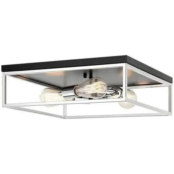 Matteo Lighting - Clarke Square Flush Mount - M15543BKCH | Montreal Lighting & Hardware