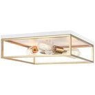 Matteo Lighting - Clarke Square Flush Mount - M15543WHAG | Montreal Lighting & Hardware