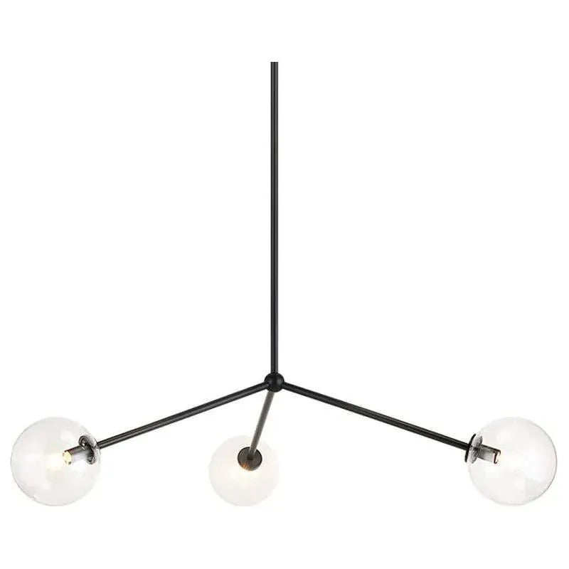 Matteo Lighting - Novo Triple Chandelier - C81703BKCL | Montreal Lighting & Hardware