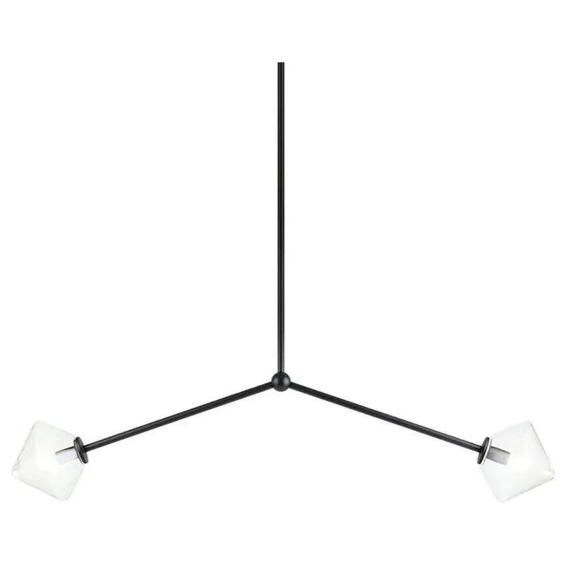 Matteo Lighting - Novo Twin Diamond Linear Pendant - C81742BKCL | Montreal Lighting & Hardware