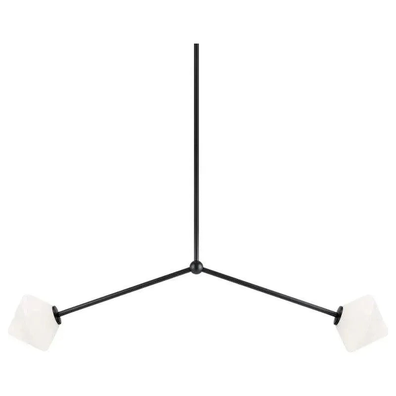 Matteo Lighting - Novo Twin Diamond Linear Pendant - C81742BKOP | Montreal Lighting & Hardware