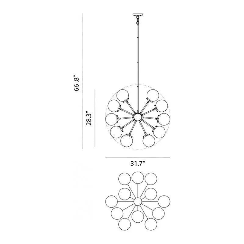 Matteo Lighting - Soleil Chandelier - C62812AGCL | Montreal Lighting & Hardware