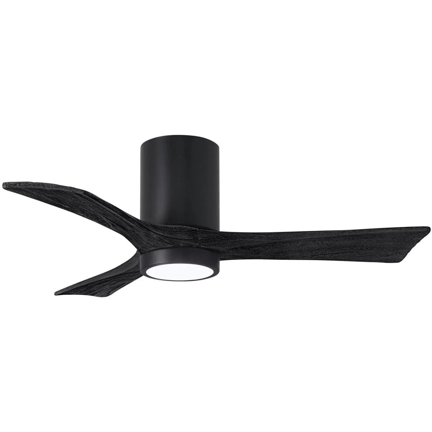 Matthews Fan Company - Irene 3 Hugger Ceiling Fan with Light Kit - IR3HLK-BK-BK-42 | Montreal Lighting & Hardware