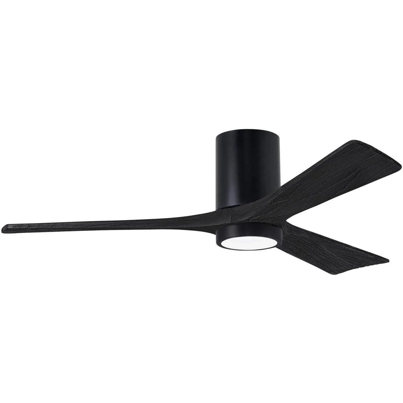 Matthews Fan Company - Irene 3 Hugger Ceiling Fan with Light Kit - IR3HLK-BK-BK-52 | Montreal Lighting & Hardware