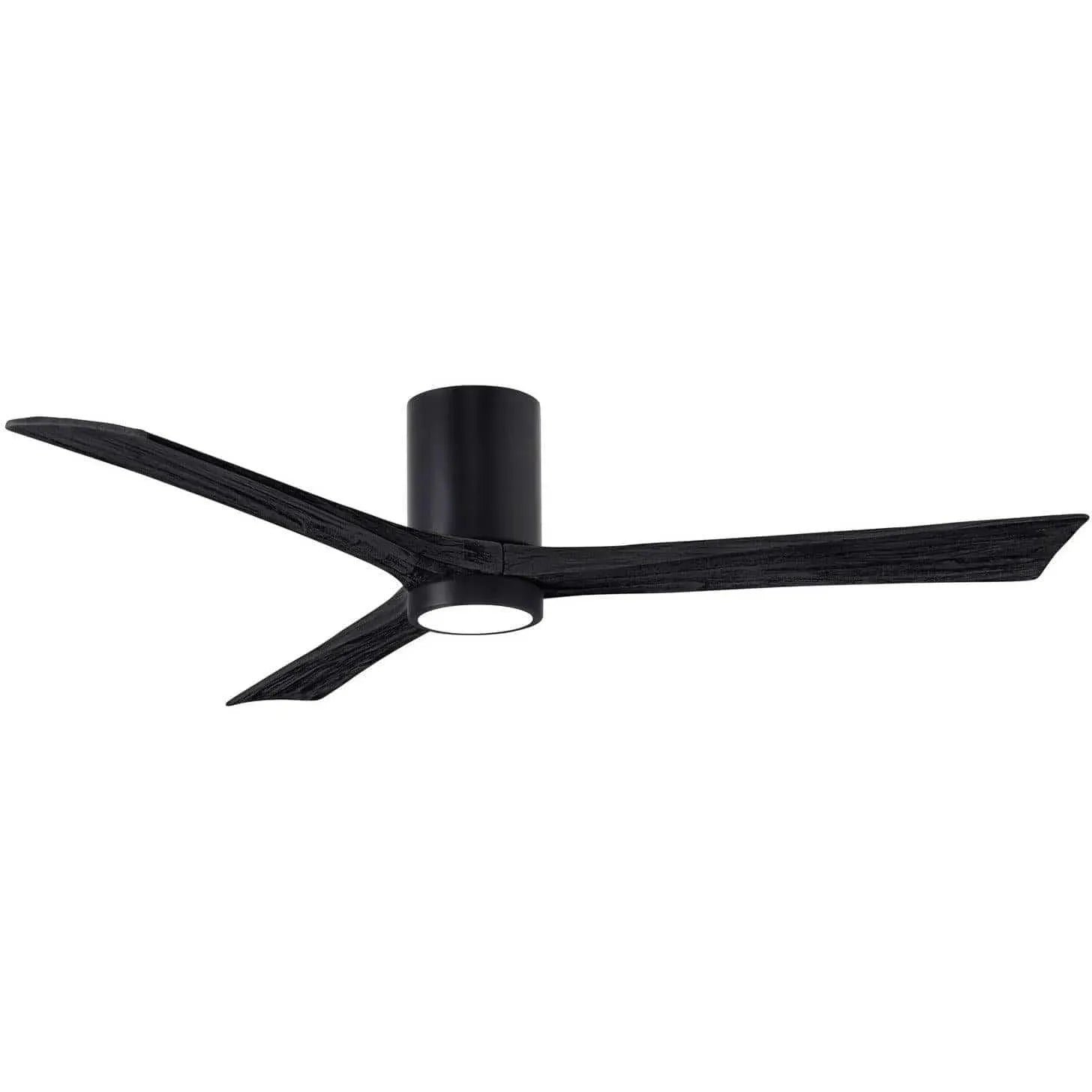 Matthews Fan Company - Irene 3 Hugger Ceiling Fan with Light Kit - IR3HLK-BK-BK-60 | Montreal Lighting & Hardware