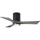 Matthews Fan Company - Irene 3 Hugger Ceiling Fan with Light Kit - IR3HLK-BK-BW-42 | Montreal Lighting & Hardware