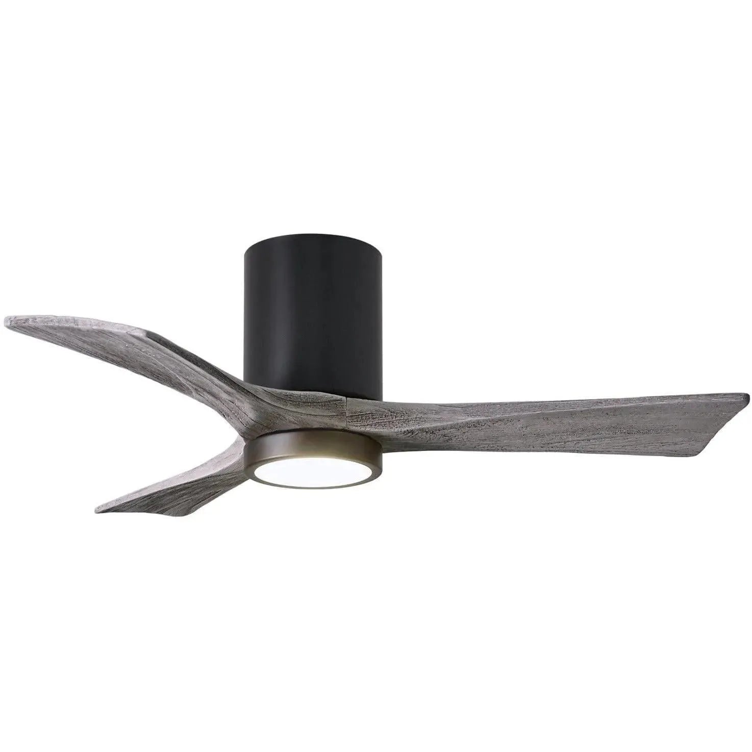 Matthews Fan Company - Irene 3 Hugger Ceiling Fan with Light Kit - IR3HLK-BK-BW-42 | Montreal Lighting & Hardware