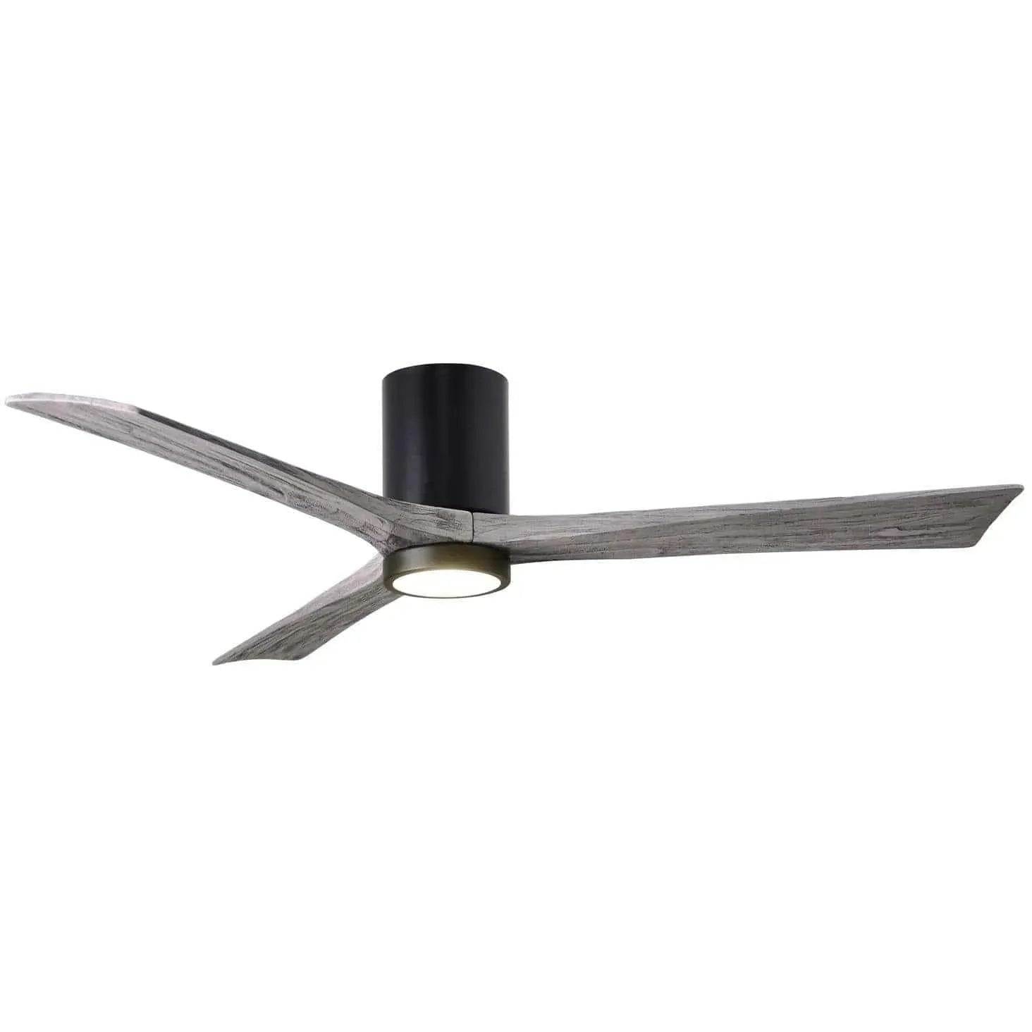 Matthews Fan Company - Irene 3 Hugger Ceiling Fan with Light Kit - IR3HLK-BK-BW-60 | Montreal Lighting & Hardware