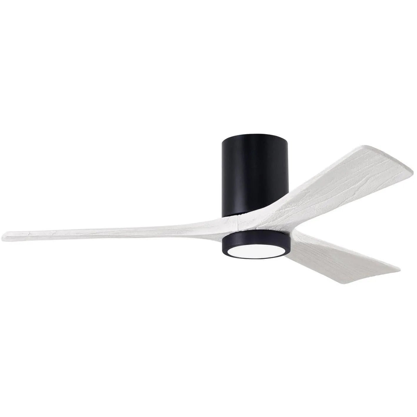Matthews Fan Company - Irene 3 Hugger Ceiling Fan with Light Kit - IR3HLK-BK-MWH-52 | Montreal Lighting & Hardware