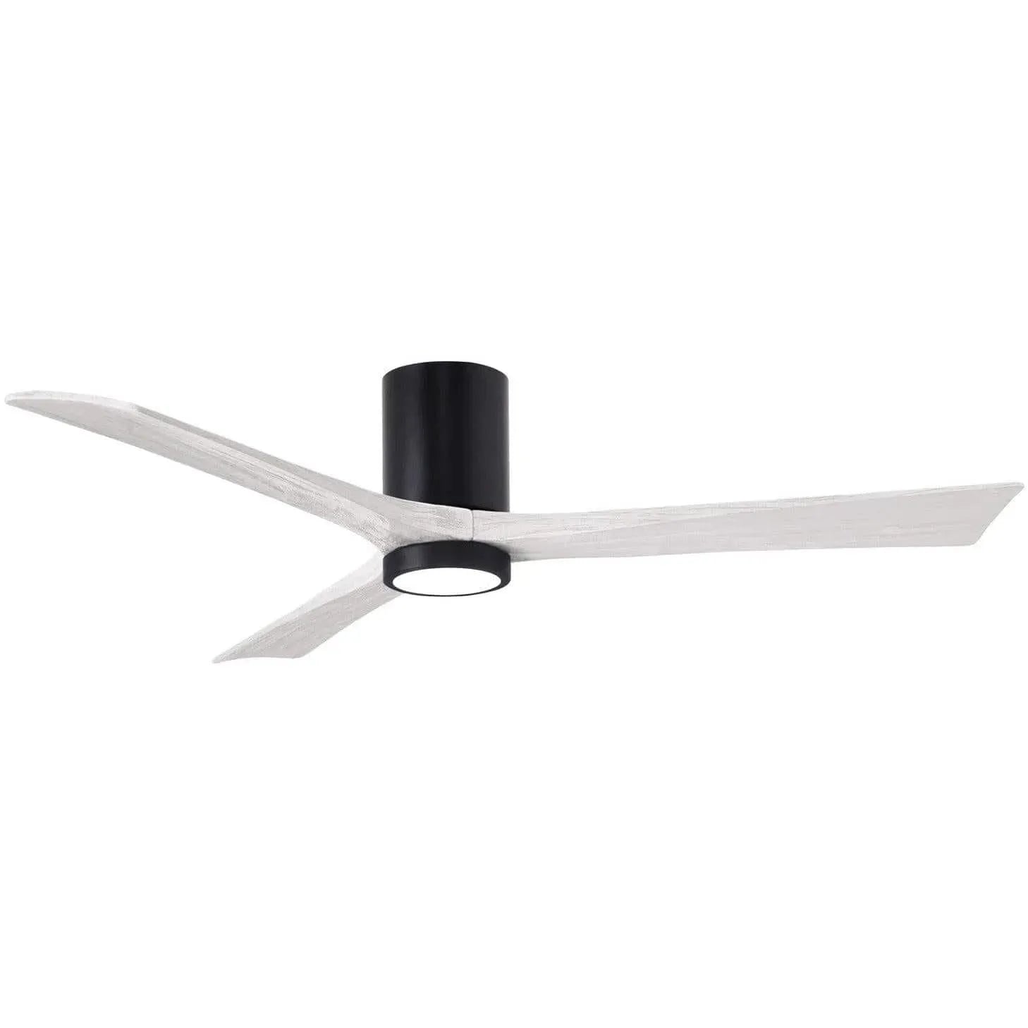 Matthews Fan Company - Irene 3 Hugger Ceiling Fan with Light Kit - IR3HLK-BK-MWH-60 | Montreal Lighting & Hardware