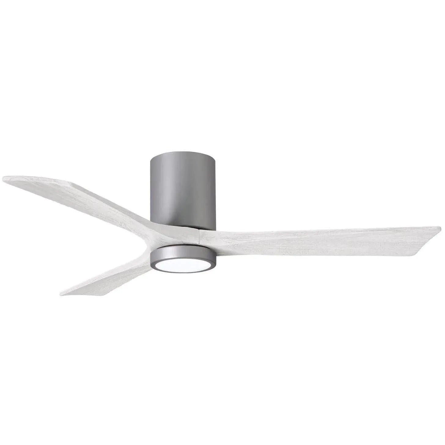 Matthews Fan Company - Irene 3 Hugger Ceiling Fan with Light Kit - IR3HLK-BN-MWH-52 | Montreal Lighting & Hardware