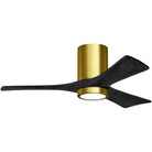 Matthews Fan Company - Irene 3 Hugger Ceiling Fan with Light Kit - IR3HLK-BRBR-BK-42 | Montreal Lighting & Hardware