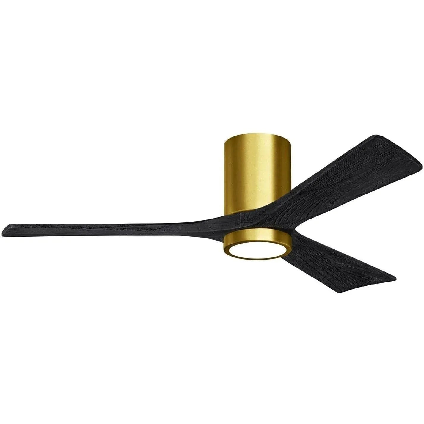 Matthews Fan Company - Irene 3 Hugger Ceiling Fan with Light Kit - IR3HLK-BRBR-BK-52 | Montreal Lighting & Hardware