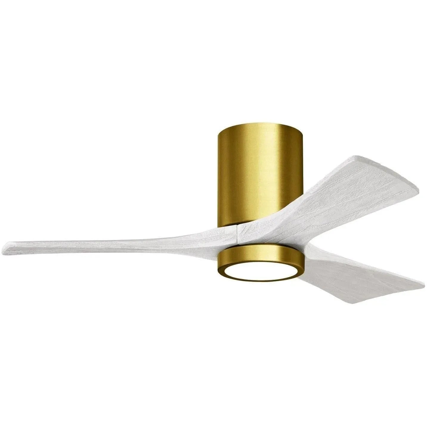 Matthews Fan Company - Irene 3 Hugger Ceiling Fan with Light Kit - IR3HLK-BRBR-MWH-42 | Montreal Lighting & Hardware