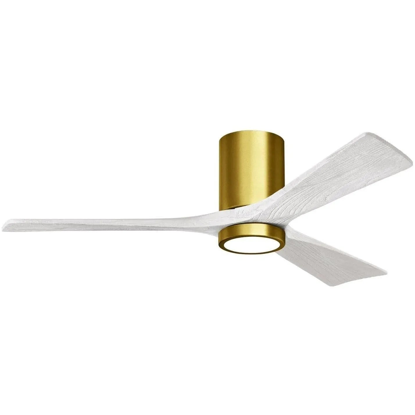 Matthews Fan Company - Irene 3 Hugger Ceiling Fan with Light Kit - IR3HLK-BRBR-MWH-52 | Montreal Lighting & Hardware