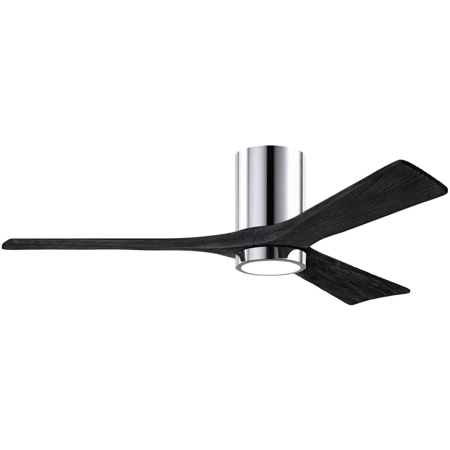 Matthews Fan Company - Irene 3 Hugger Ceiling Fan with Light Kit - IR3HLK-CR-BK-52 | Montreal Lighting & Hardware