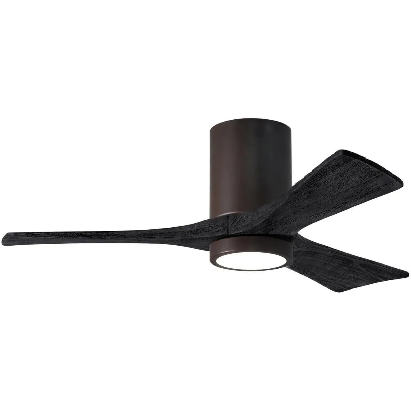 Matthews Fan Company - Irene 3 Hugger Ceiling Fan with Light Kit - IR3HLK-TB-BK-42 | Montreal Lighting & Hardware