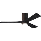 Matthews Fan Company - Irene 3 Hugger Ceiling Fan with Light Kit - IR3HLK-TB-BK-52 | Montreal Lighting & Hardware