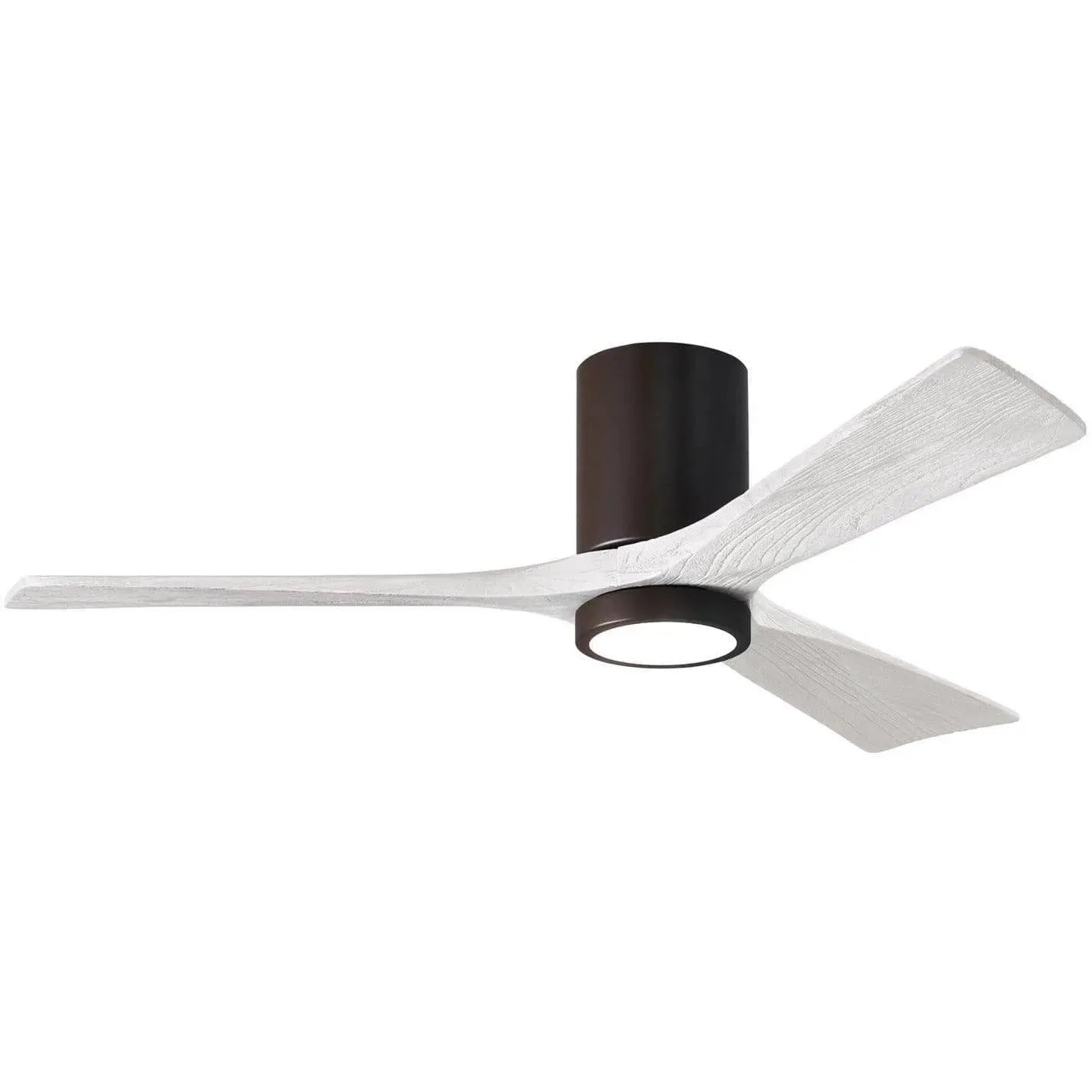 Matthews Fan Company - Irene 3 Hugger Ceiling Fan with Light Kit - IR3HLK-TB-MWH-52 | Montreal Lighting & Hardware