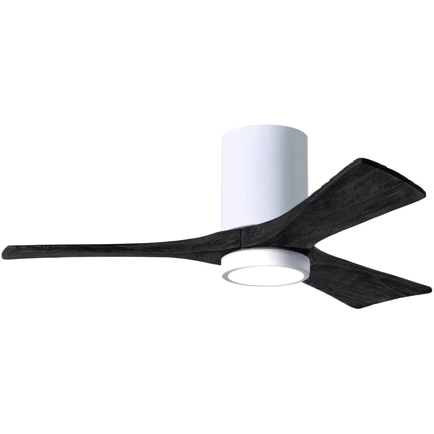 Matthews Fan Company - Irene 3 Hugger Ceiling Fan with Light Kit - IR3HLK-WH-BK-42 | Montreal Lighting & Hardware