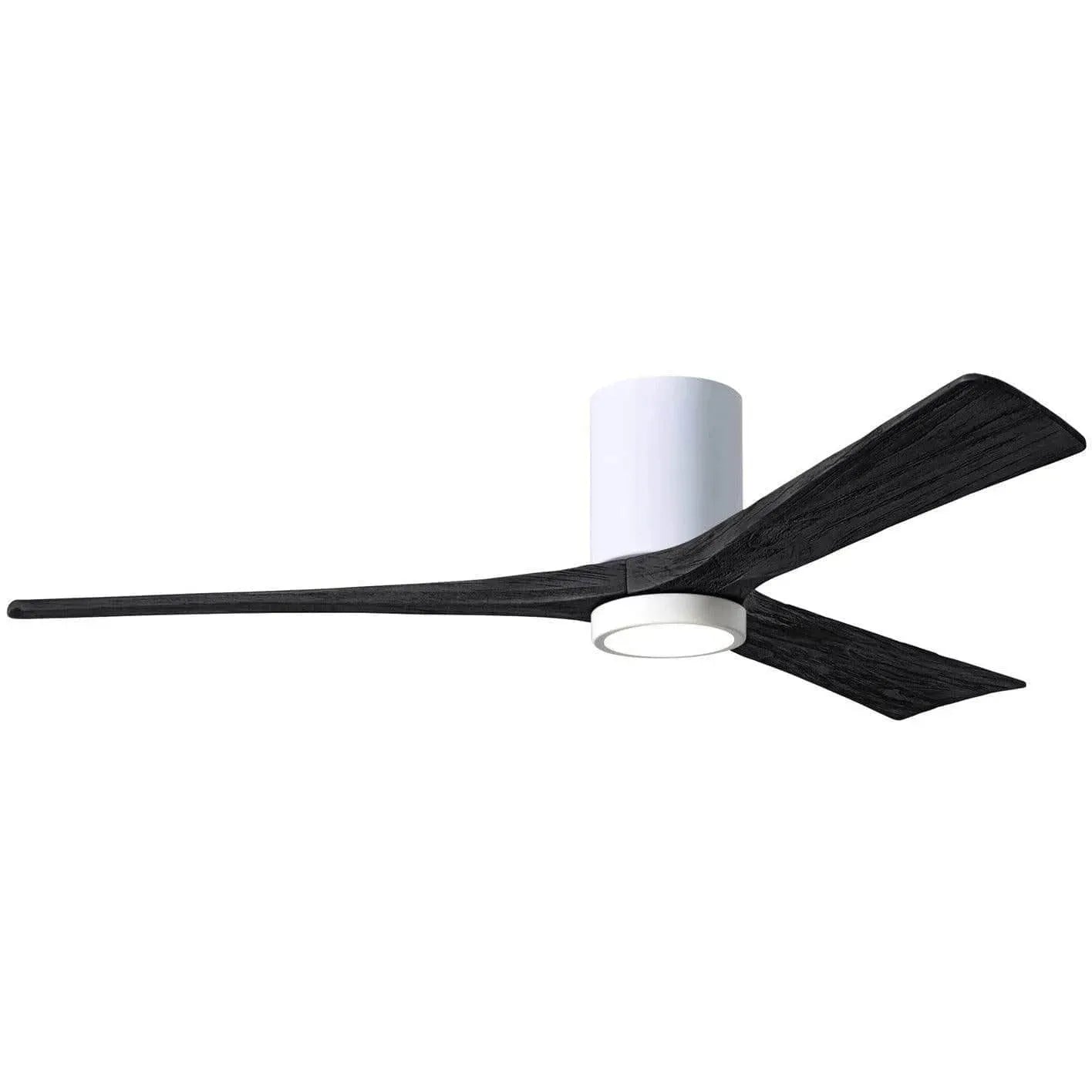 Matthews Fan Company - Irene 3 Hugger Ceiling Fan with Light Kit - IR3HLK-WH-BK-60 | Montreal Lighting & Hardware