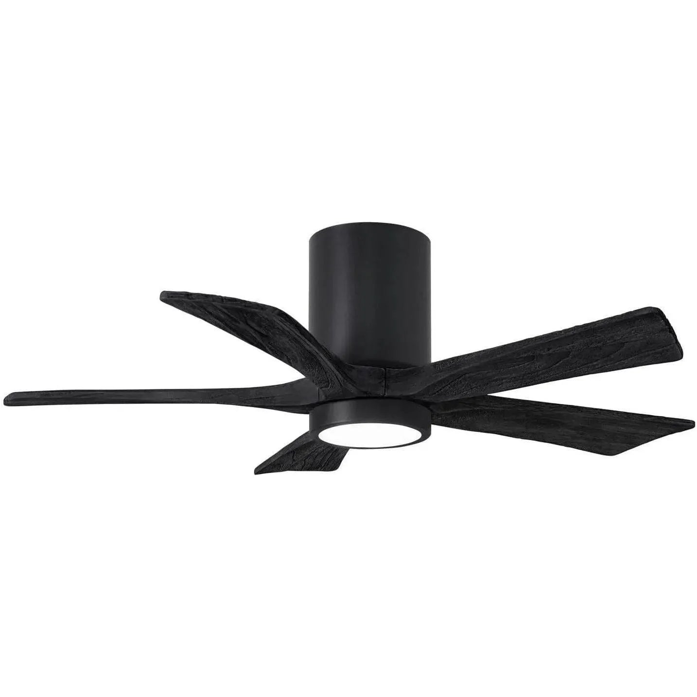 Matthews Fan Company - Irene 5 Hugger Ceiling Fan with Light Kit - IR5HLK-BK-BK-42 | Montreal Lighting & Hardware