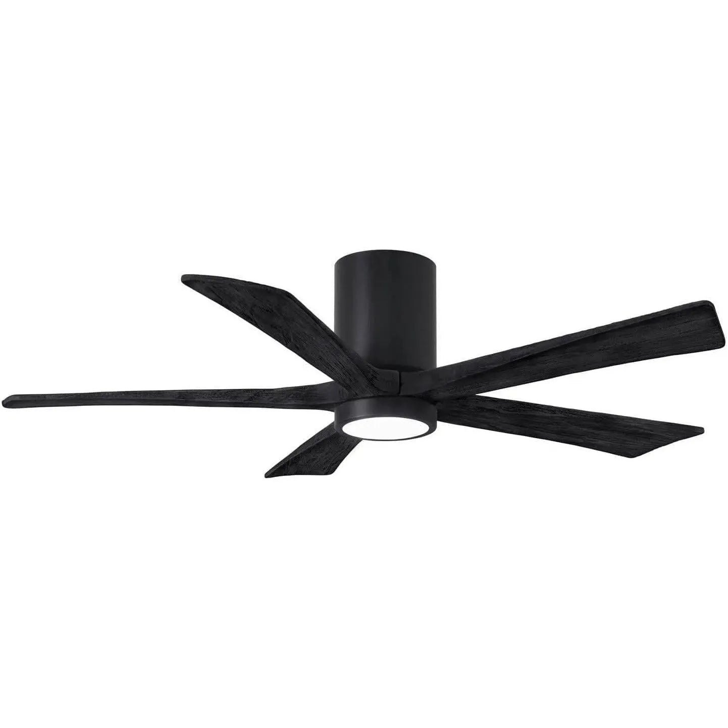 Matthews Fan Company - Irene 5 Hugger Ceiling Fan with Light Kit - IR5HLK-BK-BK-52 | Montreal Lighting & Hardware