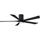 Matthews Fan Company - Irene 5 Hugger Ceiling Fan with Light Kit - IR5HLK-BK-BK-60 | Montreal Lighting & Hardware