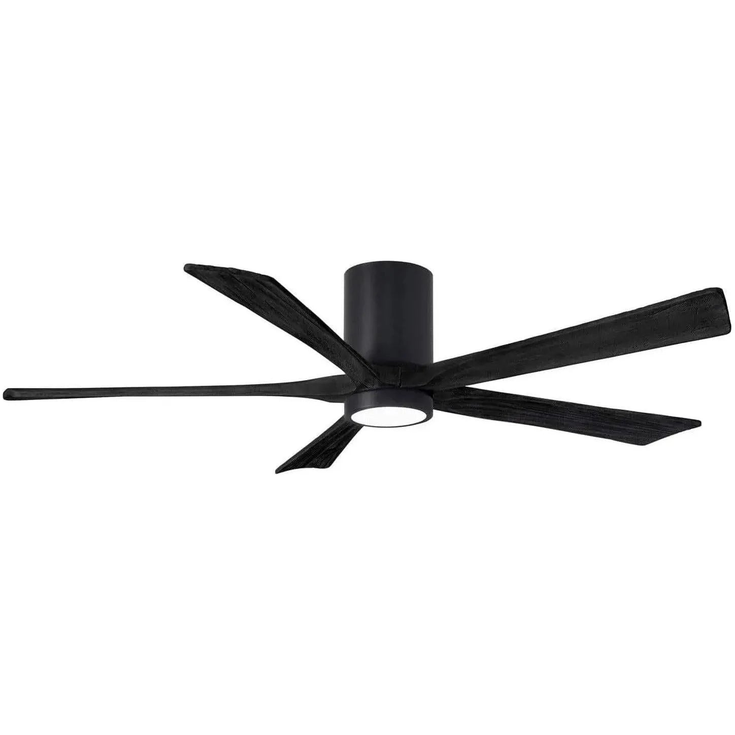 Matthews Fan Company - Irene 5 Hugger Ceiling Fan with Light Kit - IR5HLK-BK-BK-60 | Montreal Lighting & Hardware