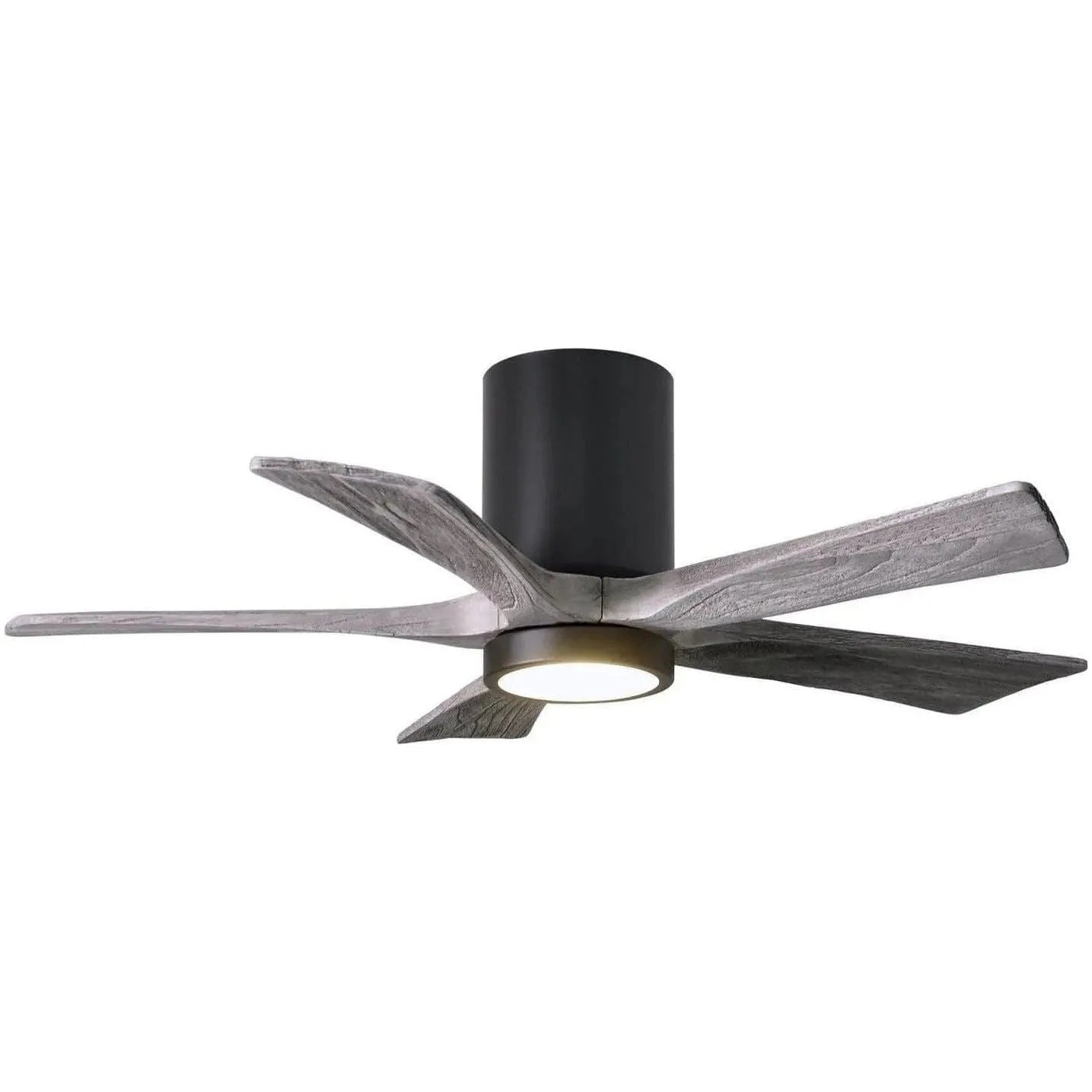 Matthews Fan Company - Irene 5 Hugger Ceiling Fan with Light Kit - IR5HLK-BK-BW-42 | Montreal Lighting & Hardware