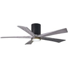 Matthews Fan Company - Irene 5 Hugger Ceiling Fan with Light Kit - IR5HLK-BK-BW-52 | Montreal Lighting & Hardware