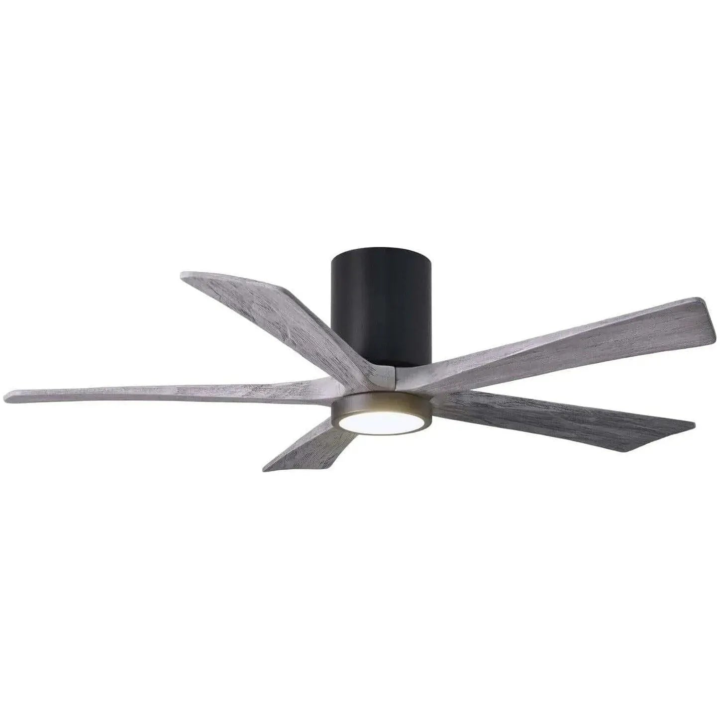 Matthews Fan Company - Irene 5 Hugger Ceiling Fan with Light Kit - IR5HLK-BK-BW-52 | Montreal Lighting & Hardware