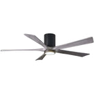Matthews Fan Company - Irene 5 Hugger Ceiling Fan with Light Kit - IR5HLK-BK-BW-60 | Montreal Lighting & Hardware
