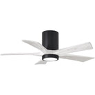 Matthews Fan Company - Irene 5 Hugger Ceiling Fan with Light Kit - IR5HLK-BK-MWH-42 | Montreal Lighting & Hardware