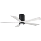 Matthews Fan Company - Irene 5 Hugger Ceiling Fan with Light Kit - IR5HLK-BK-MWH-52 | Montreal Lighting & Hardware