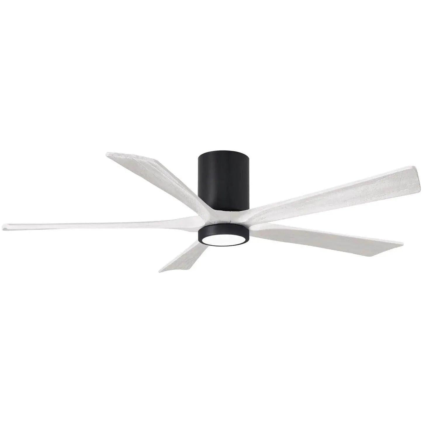 Matthews Fan Company - Irene 5 Hugger Ceiling Fan with Light Kit - IR5HLK-BK-MWH-60 | Montreal Lighting & Hardware