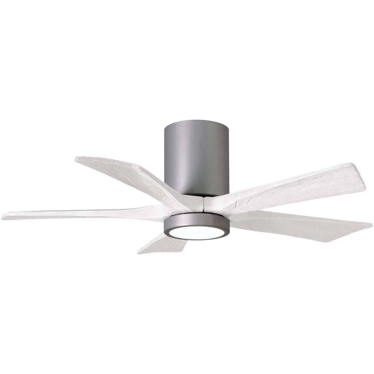 Matthews Fan Company - Irene 5 Hugger Ceiling Fan with Light Kit - IR5HLK-BN-MWH-42 | Montreal Lighting & Hardware
