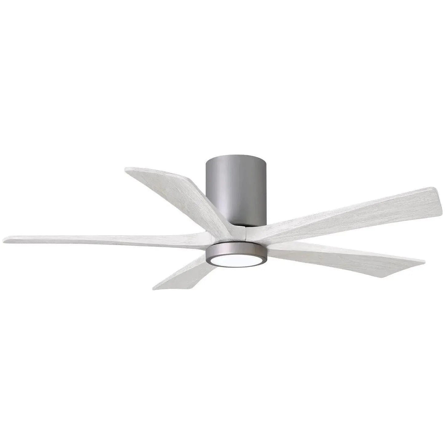 Matthews Fan Company - Irene 5 Hugger Ceiling Fan with Light Kit - IR5HLK-BN-MWH-52 | Montreal Lighting & Hardware