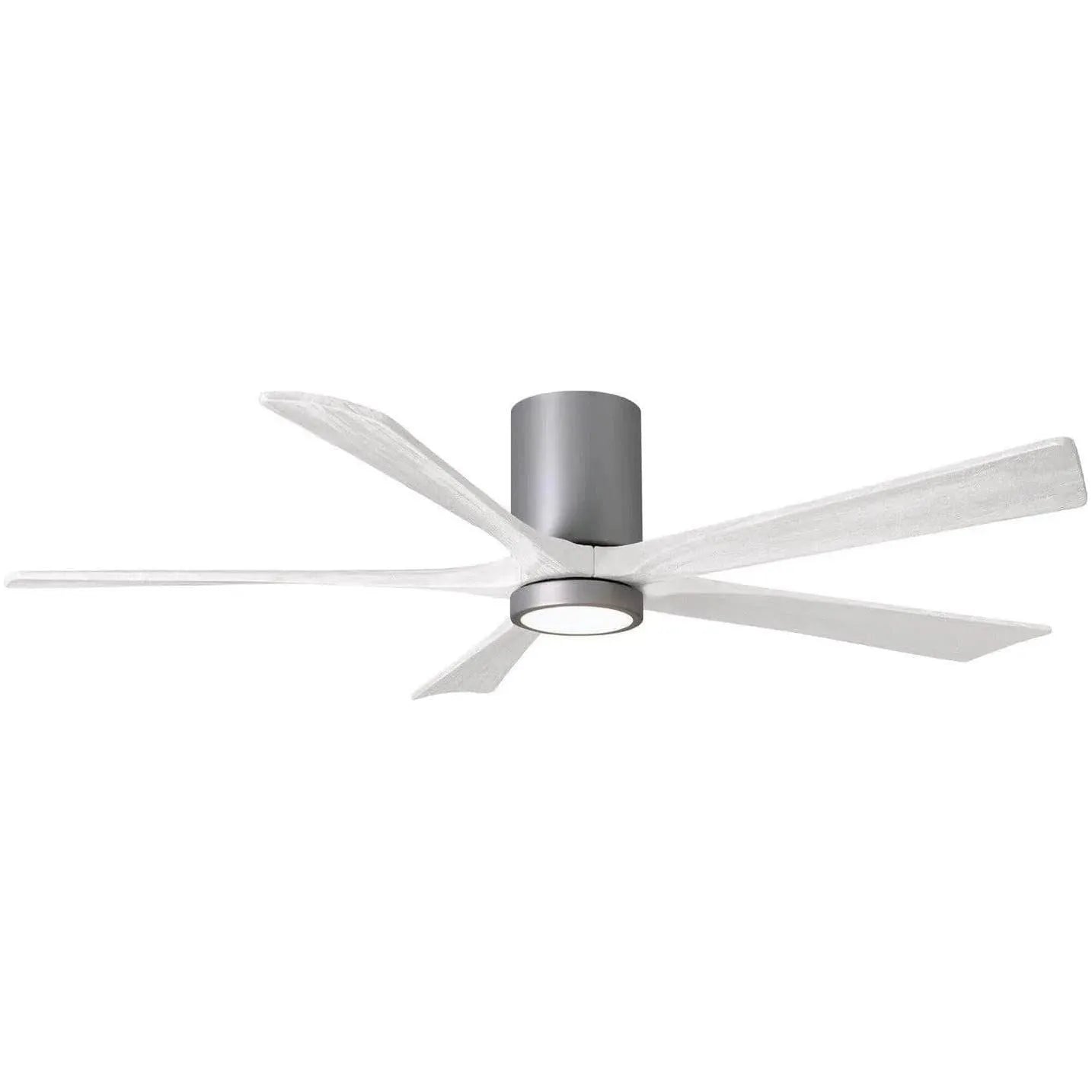 Matthews Fan Company - Irene 5 Hugger Ceiling Fan with Light Kit - IR5HLK-BN-MWH-60 | Montreal Lighting & Hardware