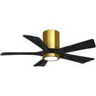 Matthews Fan Company - Irene 5 Hugger Ceiling Fan with Light Kit - IR5HLK-BRBR-BK-42 | Montreal Lighting & Hardware